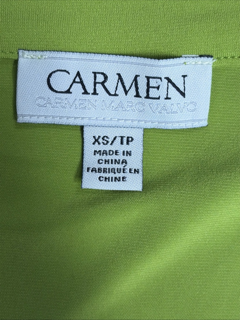 Carmen Marc Volvo Women’s Top XS Lime Stretch Sleeveless V Neck Brass Grommets - Picture 12 of 13